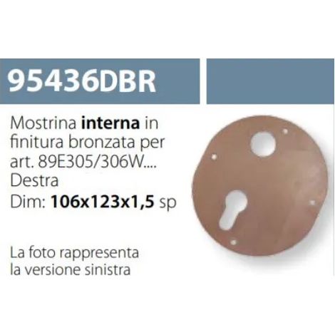 MOSTRINA INTERNA PER SERRATURA ESETY 89E306W54T BRONZO 95436 DX