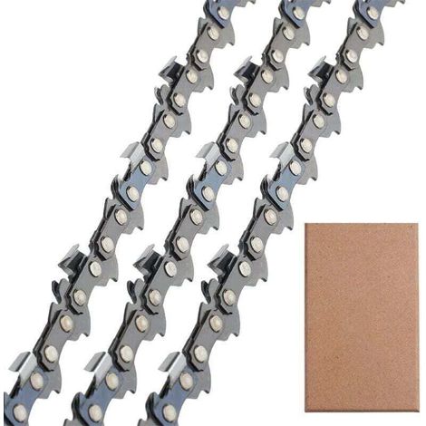Guide et chaîne pour tronçonneuse,Lot de 3 Chaîne de tronçonneuse Faible Rebond 3/8"LP 50 maillons 1,1mm 35cm Compatible pour Stihl 009-023 MS170-210-Crezuo (1/4)