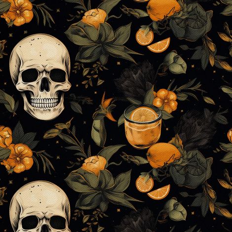 Tela Oxford decorativa para exteriores - Motivo de calavera I DX4526 (1/5)