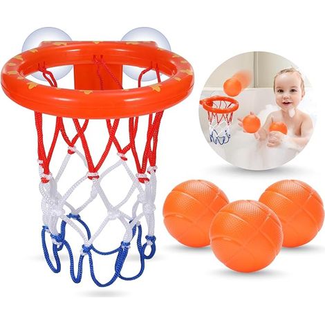 Juguetes de baño - Aro de baloncesto para el baño - para bebés y niños pequeños - Juguetes para el baño y la ducha - para niños de 4 a 8 años - Set con pelota de baloncesto con ventosa (1/3)