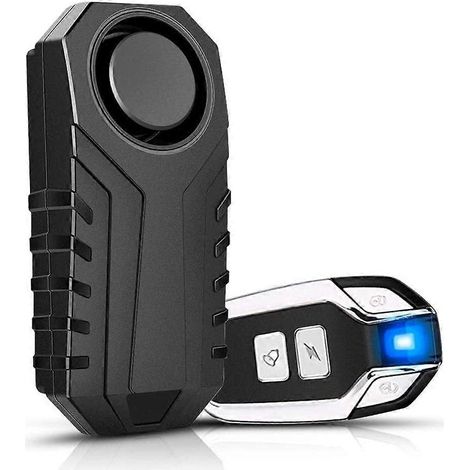 Alarma inalámbrica para motocicleta con control remoto, 113 dB, resistente al agua IP55, antirrobo por vibración. (1/5)