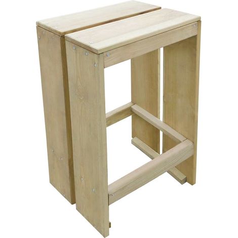 vidaXL Taburetes de jardín 2 unidades madera de pino impregnada (1/2)