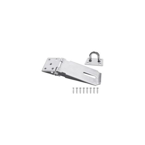 Pestillo para candado con tornillo, cerradura de puerta de 5 pulgadas, pestillo para puerta, apto para jardín, portón, puerta de armario, gancho, color plata - Crezuo