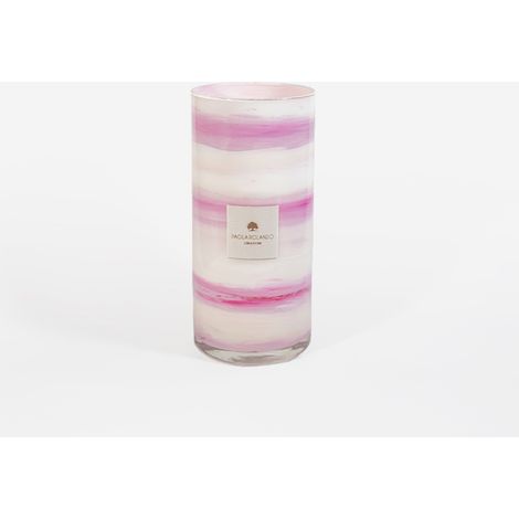 Vaso vetro artigianale lucido decorazione casa bomboniere Marble H 26 - Lilla