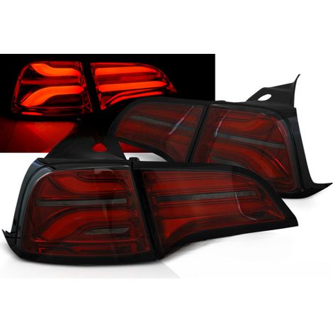 Paire de feux arrière Tesla Model Y de 2020 a 2024 Full LED Rouge Fume-41230402 (1/5)