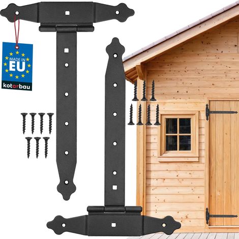 Lot de 2 supports en croix de 300 mm pour charnière, plaque de construction, ferrure de porte, raccord en bois, charnières en T, revêtement par pulvérisation (1/5)