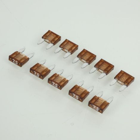 Set aus 10 n Mini-Flachstecksicherungen 7.5A 11x16x4mm für Auto (1/2)