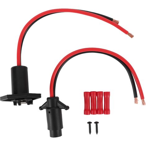 Ortviai Prise et Douille pour Moteur de Pêche 12 V CC – Connexion Bayonnette Étanche, 50 A, Câble Marine 8 AWG (1/5)