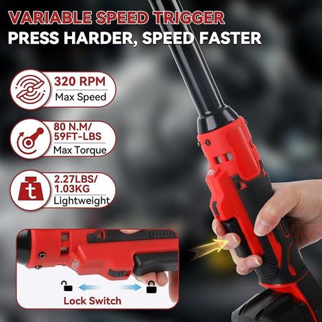 Clé à cliquet sans fil 3/8" Milwaukee M18 18V, tige rallongée 16 cm, 320 tr/min, 80 Nm, clé électrique LED (1/5)