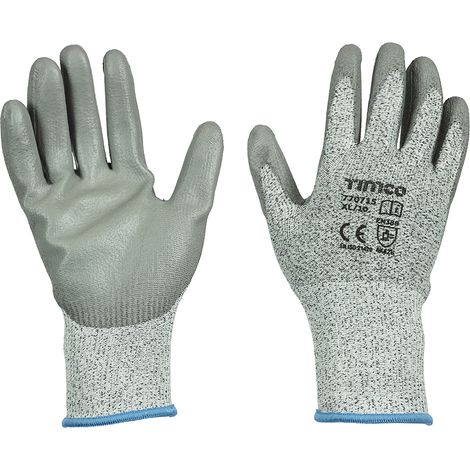 TIMCO Medium Cut PU Coated HPPE Fibre with Glass Fibre Gloves - X Large