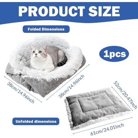 Lit surélevé pour chat JeiibrZui en forme de fleur - 55 cm - Structure en bois massif avec coussin moelleux - Charge maximale : 18 kg - Gris - Un couchage confortable pour chat et petit chien dans le (1/5)