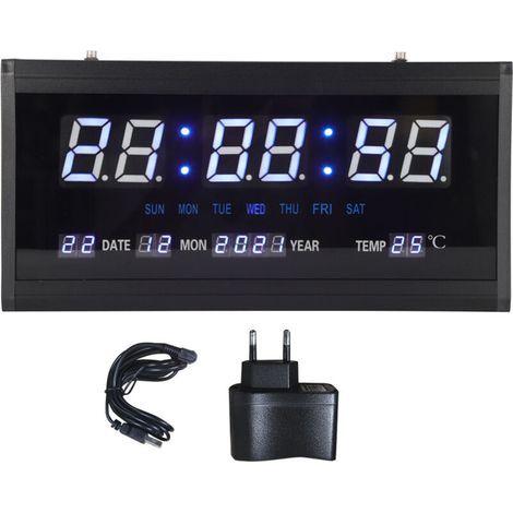 LED-Digitaluhr mit ewigem Kalender zum Aufhängen im Wohnzimmer, Büro oder an der Wand (1/5)