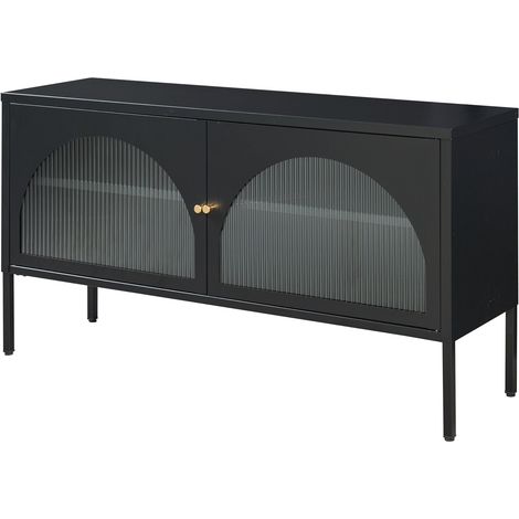 Mobile porta TV mensola porta TV per soggiorno 115 x 35 x 64 cm nero opaco 030010063