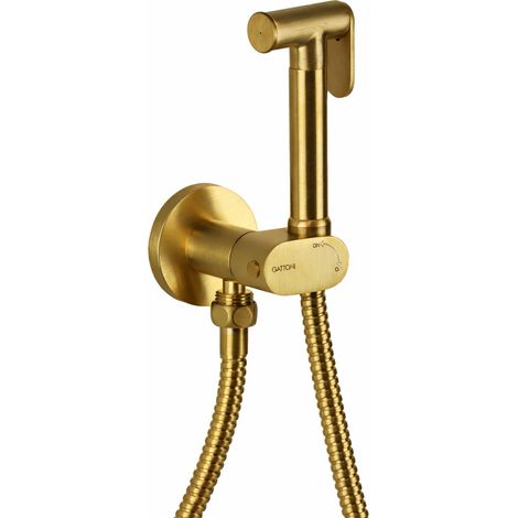 WC-Hydrobürste in gebürsteter Goldfarbe Gattoni RT021SG  Gebürstetes Gold