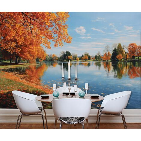 Fototapete Wald See Natur, für Wohnzimmer und Schlafzimmer, 150 x 105 cm – Komplettset inkl. Kleister & Anleitung (1/5)
