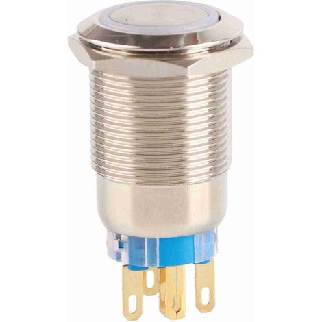 Haofy 19mm 12-24V Wasserdichter Edelstahl-LED-Drucktaster, Hochwertiger selbstverriegelnder Drucktaster.