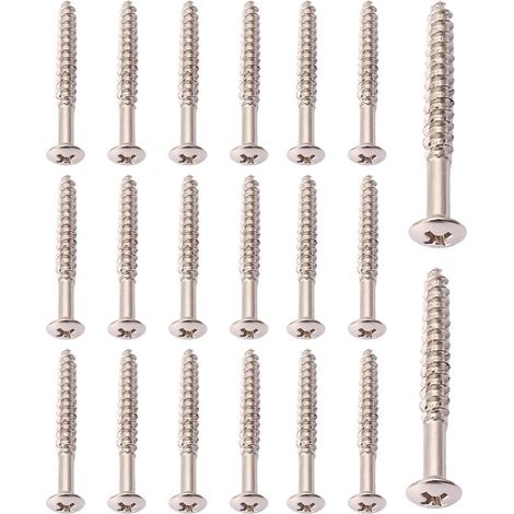 Lot 20 vis plaque manche guitare acier 4,5 cm accessoires fixation instrument musique (1/5)