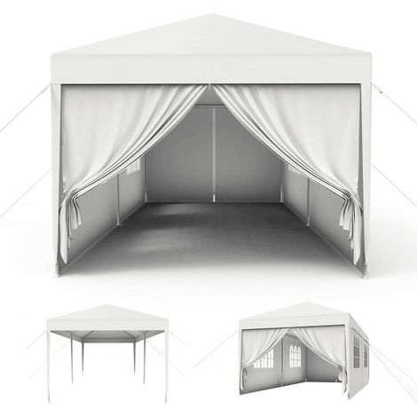 Gartenpavillon 3x6m wasserdicht UV-Schutz mit Seitenteilen und Fenstern Weiß (1/5)