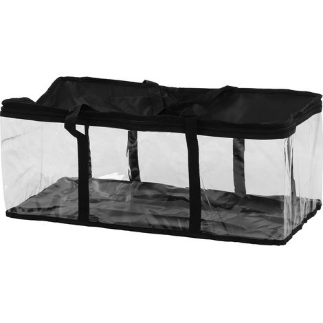 Trousse de Rangement à Outils PVC Transparente, Fermeture Éclair, Anti-Poussière, Grande Capacité, Organisateur pour Bricolage, 64 x 32,5 x 25 cm (1/5)