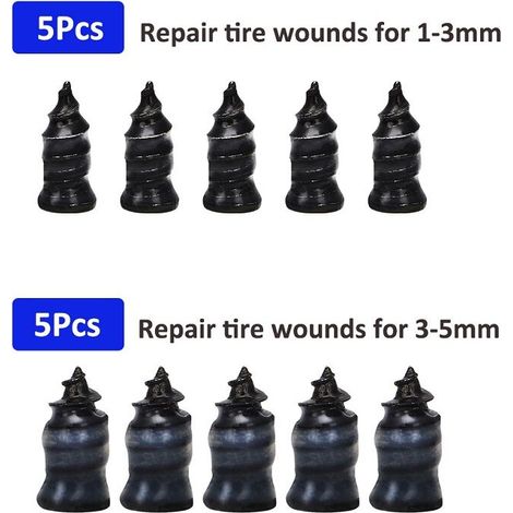 10 clavos de reparación de neumáticos al vacío (grandes y pequeños), parches rápidos, pegamento para neumáticos de bicicleta, clavos tipo hongo, clavos sin pérdida.