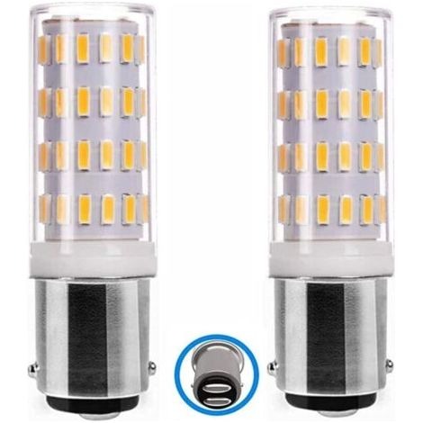 Ampoule Ba15d LED 5W 12V-24V, Baïonnette Double Contact Ampoule, 50W Équivalent Blanc Chaud 3000K, pour Eclairage des équipements basse tension, Lot de 2