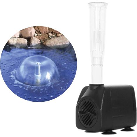 Pompe de fontaine avec buse pour bassin, débit réglable 600 L/h (1/5)