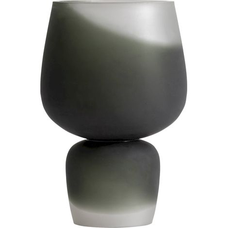 Vase en verre blanc contemporain - blanc fumé (1/3)