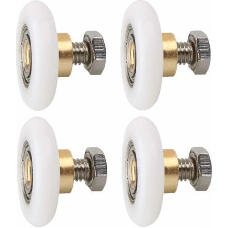 4 pièces Roulette Porte de Douche 23 mm, Roues de Rechange pour Porte de Douche Roulettes de Rechange pour Porte de Douche RainuréE avec vis Diamètre (1/5)