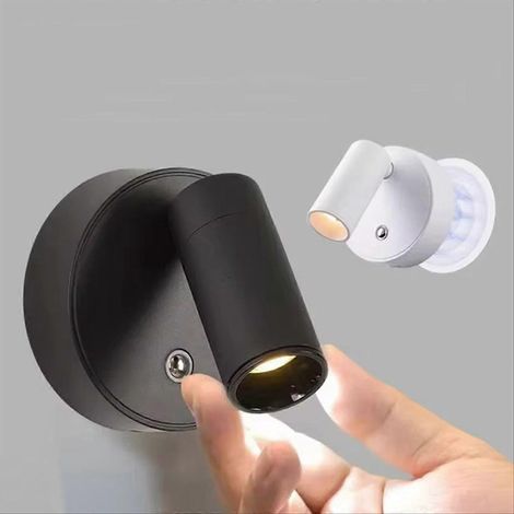 Wiederaufladbare magnetische LED-Lampe per USB, kabelloser Wandprojektor, kein Verkabeln oder Bohren erforderlich, Leselampe fürs Schlafzimmer, Nachttischlampe B (1/4)