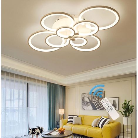 LED Ceiling Light Dimmable 100W Acrylic Remote Control 8 Rings (1/5)