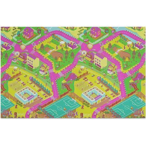 Kinderspielteppich auf Maß Campus Grün V553-03x 100 cm