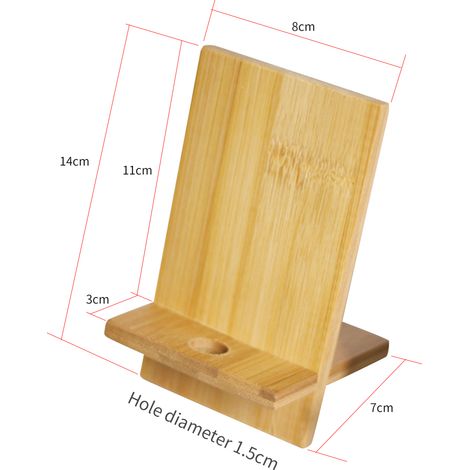 Tragbarer, multifunktionaler Dockständer aus Holz für Smartphones von 4–8 Zoll – 2-teiliger Selbstmontage (1/4)