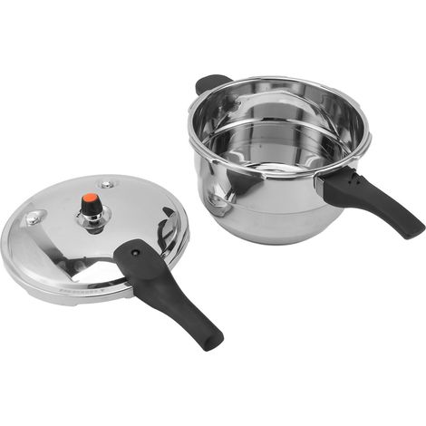 Schnellkochtopf aus Edelstahl mit Dampfeinsatz, geeignet für Gas- und Induktionsherde, 6 l, Innendurchmesser 24 cm / 9,4 Zoll (1/5)