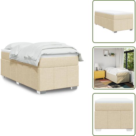 vidaXL Boxspringbett mit Matratze Creme 80x200 cm Stoff (1/5)