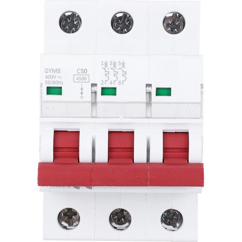 GYM8-C45 Disjoncteur Miniature 3P 400VAC Courant Nominal 50A MCB (1/5)