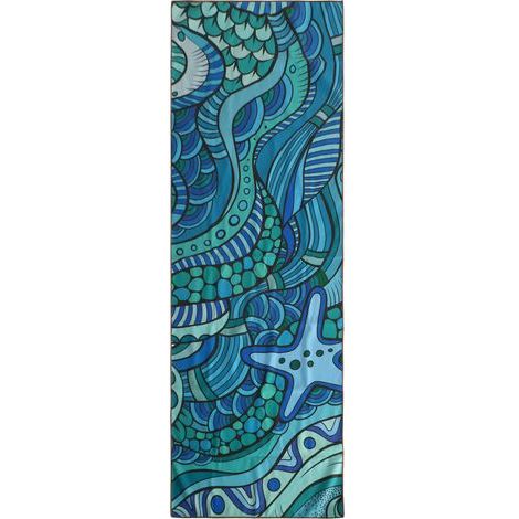 Tapis de Yoga à motif imprimé, antidérapant, séchage rapide, couverture de Fitness pliable et Portable (1/5)