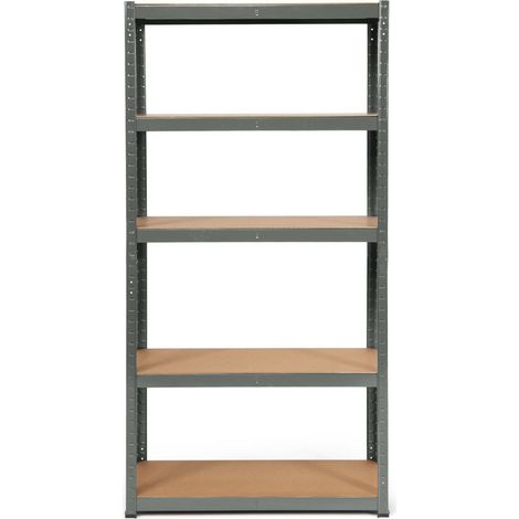 Estantería regulable de 5 niveles 90 x 40 x 180 cm gran capacidad de 875 kg estilo moderno acero galvanizado gris 200012055