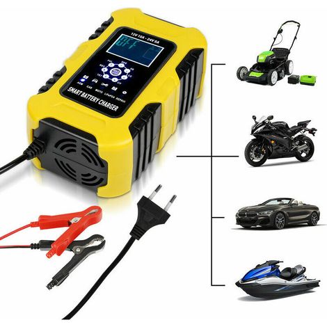 VURAHOME - Chargeur de batterie intelligent Chargeurs de batterie de voiture Dispositif d'entretien de batterie Chargeurs 12/24V - Noir (1/5)