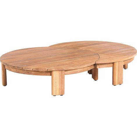 Garden Coffee Table Brown Acacia Wood 135 x 90 cm Modern Design ARZELLO (1/5)