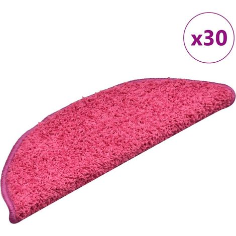 Alfombrillas para escaleras 30 unidades 56x17x3 cm Rosa Semicircular vidaXL (1/5)