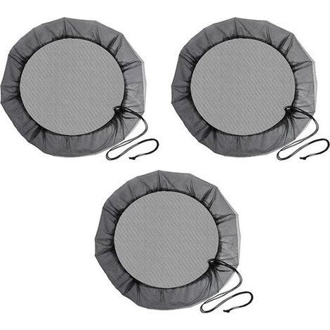 Bac de pluie - 3 pièces - Housse de bac de pluie - Polyester - Universel - Avec cordon de serrage - Housse de protection pour équipement de récolte de réservoir - Écran de seau de jardin - Adapté aux (1/5)