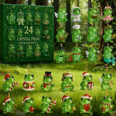 Christmas Advent Calendar 2026 - Frog Advent Calendar 2026 - Flat Design