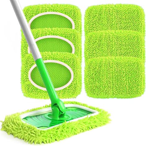 6 Lingettes Réutilisables pour Microfibre Mop (1/5)