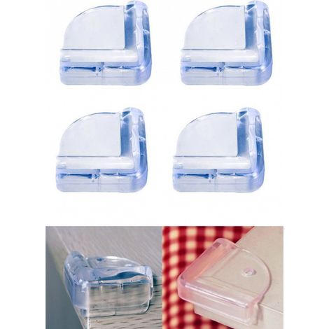 TrAdE Shop Traesio - 4pz Protezione Paracolpi Paraspigoli Angoli 43x43x19mm Bimbi Antiurto Salvamuro -