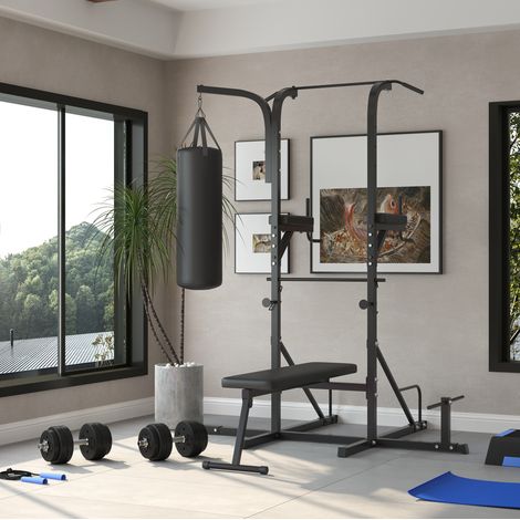 Haltères réglables 30 kg 43x18x7,5 cm en acier noir, compactes pour petit espace – MEUBLIV (1/5)
