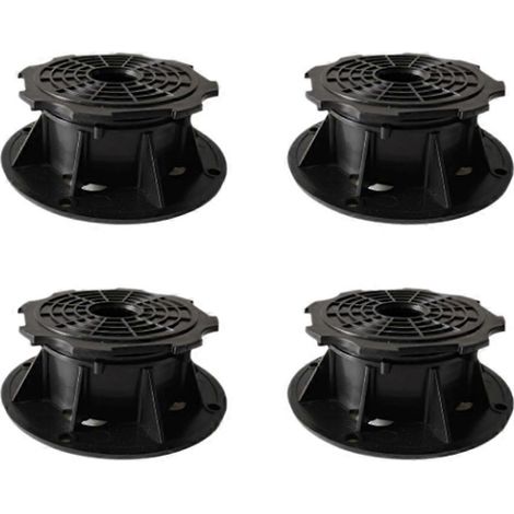 Ensemble de 4 supports de terrasse réglables en hauteur pour dalles, lames de terrasse et correcteurs de pente. (1/5)