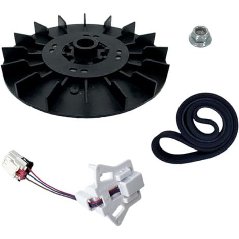 Poulie de moteur de rondelle WH03X32217 améliorée et courroie d'entraînement de rondelle WH01X24180 et capteur de vitesse de lave-linge WH03X32158 – Poulie de moteur pour lave-linge GE Hotpoint (1/5)
