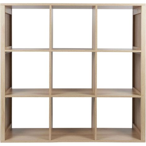 Etagère de rangement 9 cases Saulk en bois (1/5)