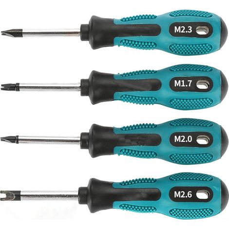 Jeu de 4 tournevis avec embouts magnétiques en forme de U et embouts de tournevis magnétiques plats, ensemble d'outils à main multifonctionnels en CR-V (1/4)