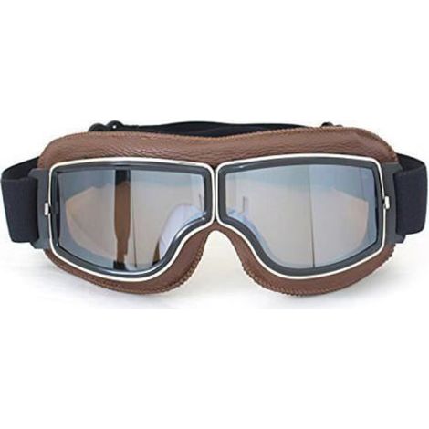 Lunettes Half Helmet - Lunettes Pilote Vintage Pour Moto ATV Cruiser - Verres Anti UV Résistants Aux Rayures - Taille Réglable 17,5 cm - 1 Paire (1/3)
